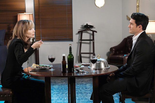 Lauren Koslow as Kate and Peter Porte as Dimitri