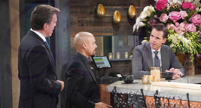 Bryton James, Peter Bergman and Jason Thompson Jack Devon Billy Y&R Spoiler photo next week September 2023