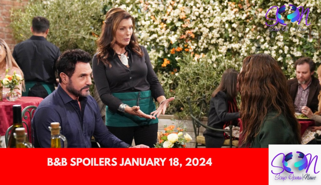 B&B SPOILERS JANUARY 18, 2024 The Bold and the Beautiful
