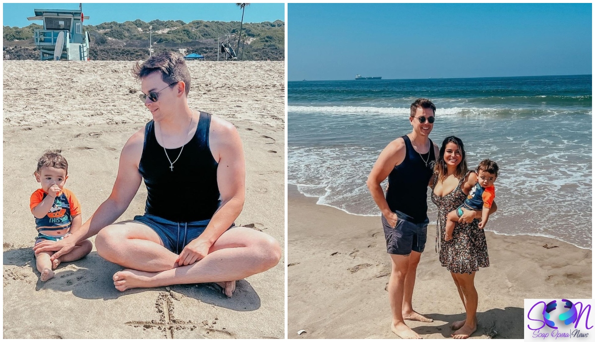 Chad Duell and Luana Garcia Take Their Son to the Beach