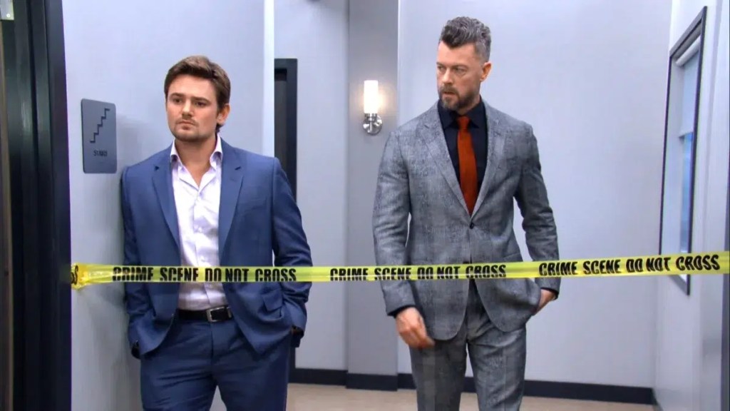 Ej and Johnny at dimera enterprises on days of our lives