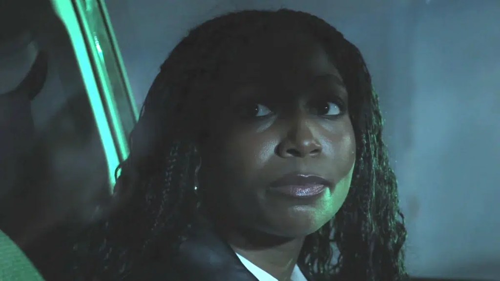 trina seated inside a car on general hospital